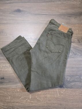 Levi's 501 Premium Olive Green Straight-Leg Jeans